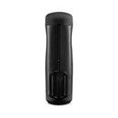 The Handy Interactive Stroker, a sleek black interactive masturbation device with a minimalist design.