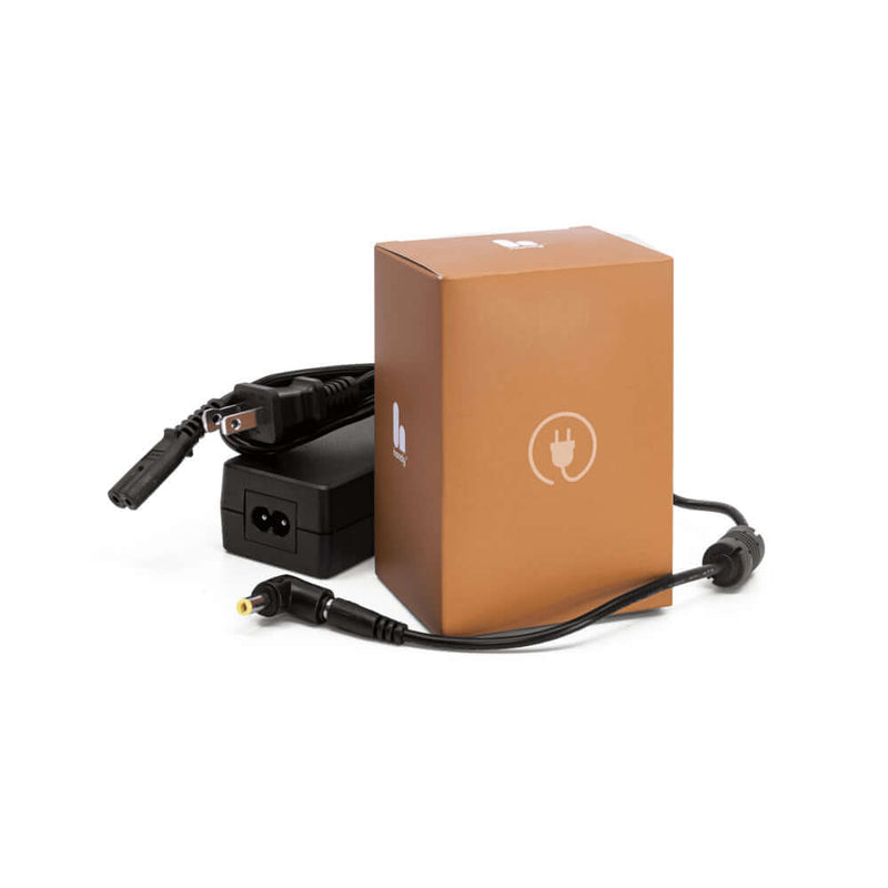 The Handy Interactive Stroker power adapter and packaging, designed for advanced interactive pleasure technology.