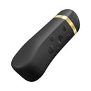 Handy The Oh Vibrator Black with gold accents featuring control buttons for sound-responsive vibrations.