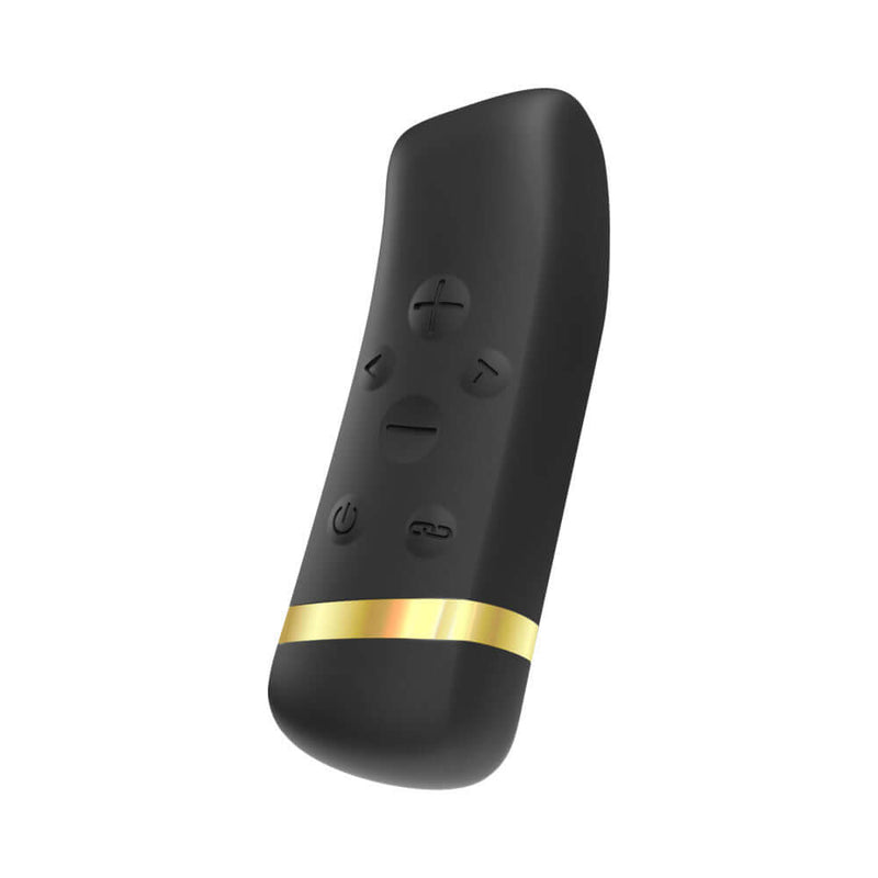 Handy The Oh Vibrator Black remote control with buttons and a sleek design for ultimate pleasure.