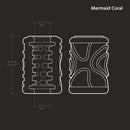 Diagram of The Handy Mermaid Collection Coral Sleeve with dimensions highlighted.