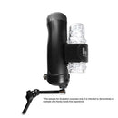 The Handy Handsfree Cup mounted securely for a hands-free experience with a black attachment.