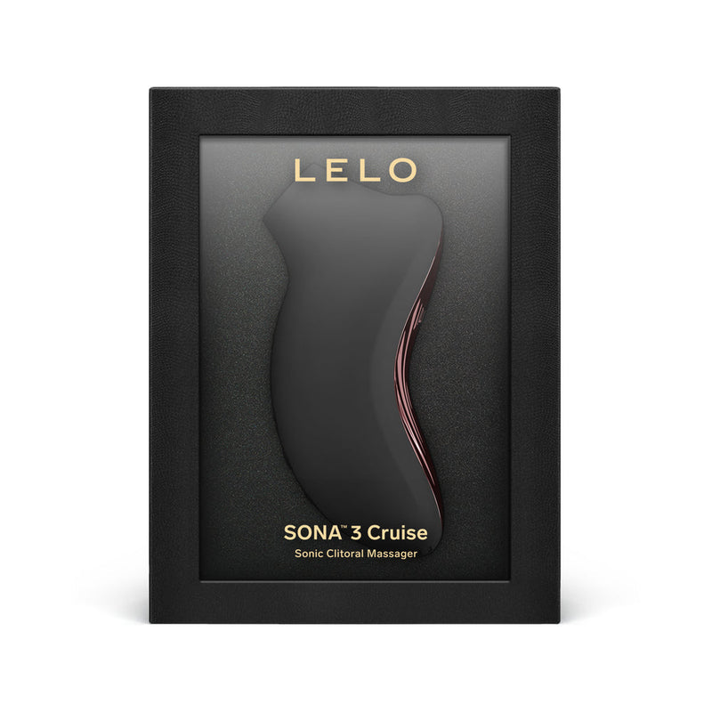 LELO SONA 3 Cruise Clitoral Stimulator Black in elegant packaging showcasing its sleek design.