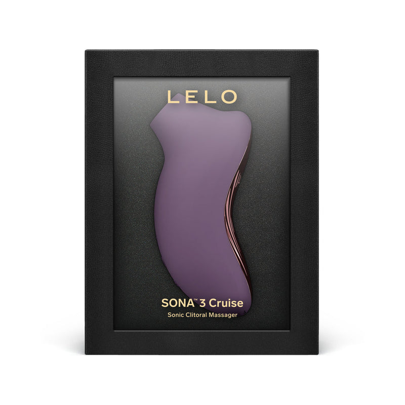 LELO SONA 3 Cruise Clitoral Stimulator Plum in elegant packaging with branding for sonic clitoral stimulation.