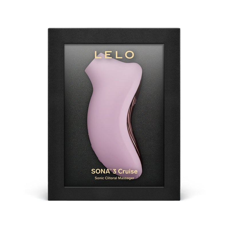 LELO SONA 3 Cruise Clitoral Stimulator Soft Pink in sleek black packaging, showcasing its elegant design.