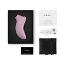 LELO SONA 3 Cruise Clitoral Stimulator Soft Pink displayed in packaging with accessories.