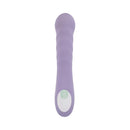 Adam & Eve Violet Vixen G-spot Rabbit Vibe with a sleek light purple design and ridged shaft for pleasure.