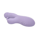 Adam & Eve Violet Vixen G-spot Rabbit Vibe in sleek light purple design with curved head and ridged shaft.