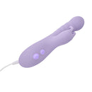 Adam & Eve Violet Vixen G-spot Rabbit Vibe in sleek light purple design with buttons for control.