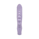 Adam & Eve Thrust Bunny Triple-Stimulating Rabbit Vibrator in lavender with ridged shaft and ergonomic handle.