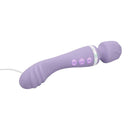 Adam & Eve Wand & Done Dual Ended Wand Vibrator with purple design and control buttons.