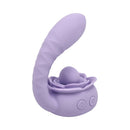 Adam & Eve Lilac Licks Rotating Tongue G-Spot Vibrator in lilac silicone design with dual stimulation features.
