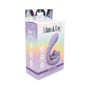 Adam & Eve Lilac Licks Rotating Tongue G-Spot Vibrator packaging showing features and design.