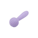 Adam & Eve Bendy Bitty Wand Massager Light Purple with ribbed round head for targeted vibrations.