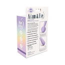 Adam & Eve Bendy Bitty Wand Massager Light Purple packaging features flexible design, 10 vibration patterns, and USB rechargeable.