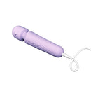 Adam & Eve Lilac Love Silicone Wand Massager in soft lilac color with raised heart head and control buttons.