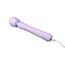 Adam & Eve Wanda Lust Powerful Wand Massager in soft purple silicone with control buttons and charging port.