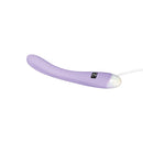 Adam & Eve Finger Wag G-Spot Vibrator Light Purple with a smooth, curved design for targeted stimulation.