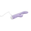 Adam & Eve Slim Lady Dual Motor Rabbit Vibrator in lavender, featuring a slender design and dual motors for targeted pleasure.