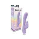 Adam & Eve Waving Wabbit Rabbit Vibrator Light Purple with packaging, showcasing its flexible silicone design.