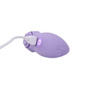 Adam & Eve Pleasure Panties Remote Panty Vibrator in lavender, featuring a charging port and indicator light.