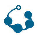 Levelz Waterdrop Silicone Anal Balls Xlarge 50 mm Teal in vibrant teal color, featuring smooth silicone beads.
