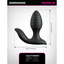 Dimensions of the Anal Fantasy Elite Gyro Milk Pro Black, showcasing its 10.8 cm length and 10.7 cm height in a sleek design.