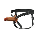 Fantasy X Elite Silicone Hollow Strap On 5 inches Brown with adjustable straps for comfort and control.