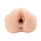 PDX Plus Double Pounder Vibrating Squeeze Stroker Light showing dual-entry design and lifelike Fanta Flesh® material.