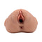 PDX Plus Double Pounder Vibrating Squeeze Stroker Brown with realistic details and soft texture.