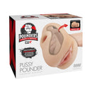 PDX Plus Pussy Pounder Squeeze Stroker Light box showcasing realistic design and squeeze core feature for enhanced pleasure.