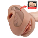 PDX Plus Pussy Pounder Squeeze Stroker Brown showing detailed design and Squeeze-Core™ for enhanced pleasure.