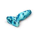b-Vibe Rimming 2 Vibrating & Rotating Plug Camo in a blue camo design showcasing its innovative shape.