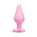 b-Vibe Butties B-Mine Butt Plug in pink, designed for beginner-friendly anal play with a tapered tip.