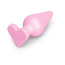 b-Vibe Butties B-Mine Butt Plug in pink silicone with heart-shaped base, designed for comfortable anal play.
