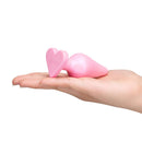 b-Vibe Butties B-Mine Butt Plug displayed on a hand with a heart-shaped accent piece.