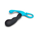 b-Vibe P-Spot Curl in blue and black silicone, designed for hands-free internal stimulation.