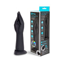 b-Vibe Vibrating Silicone Fisting Dildo and packaging displayed together.