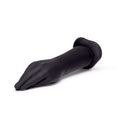 b-Vibe Vibrating Silicone Fisting Dildo in a sleek black silicone design, shaped like a lifelike hand for intense pleasure.