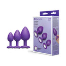 b-Vibe Jewel Butties Bundle includes three stylish, body-safe silicone anal plugs with jeweled bases.