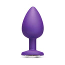 b-Vibe Jewel Butties Bundle - purple silicone anal plug with jeweled base, ideal for anal training and comfort.