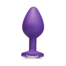 b-Vibe Jewel Butties Bundle purple silicone anal plug with a jeweled base, designed for comfortable anal training.