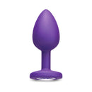 b-Vibe Jewel Butties Bundle in purple, a body-safe silicone anal plug with a jeweled base, designed for beginners.
