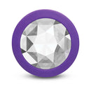 b-Vibe Jewel Butties Bundle jeweled base of an anal plug with a smooth purple silicone ring.