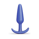 b-Vibe Butties Beginner Booty Bundle Small blue silicone anal plug designed for comfortable anal training.