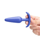 b-Vibe Butties Beginner Booty Bundle small silicone anal plug in blue, designed for comfortable anal training.