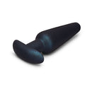 b-Vibe Butties Hefty 5.5 inch Weighted Anal Plug in smooth black silicone design.
