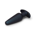 b-Vibe Butties Hefty 5.5 inch Weighted Anal Plug in smooth black silicone design, ideal for experienced users.
