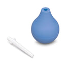 b-Vibe Compact Enema Douche Blue with a white tip for easy cleansing.