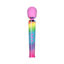Le Wand Petite All That Glimmers Ombre Massager in vibrant ombre design with buttons for customizable settings.